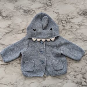 Knit Shark Sweater for Baby size 0-3 Months